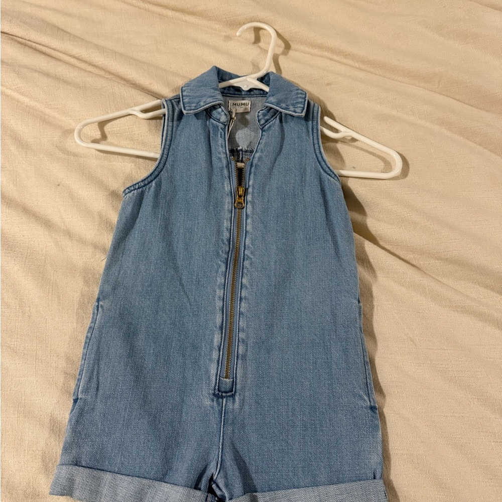 Show Me Your MuMu Blue Denim Kids Romper